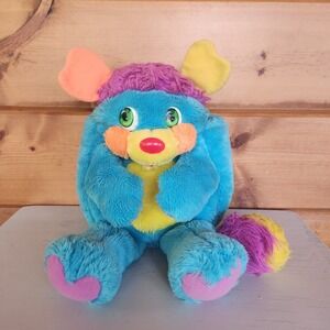 Vintage Mattel Popples PC Popple 13" Stuffed Plush Blue Animal 1985 80s Rare HTF